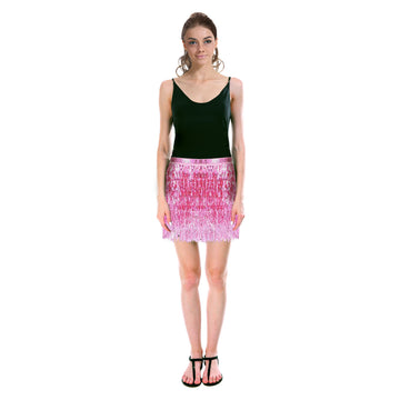 Sequin Fringe Skirt (Light Pink)