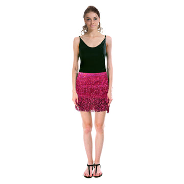 Sequin Fringe Skirt (Hot Pink)