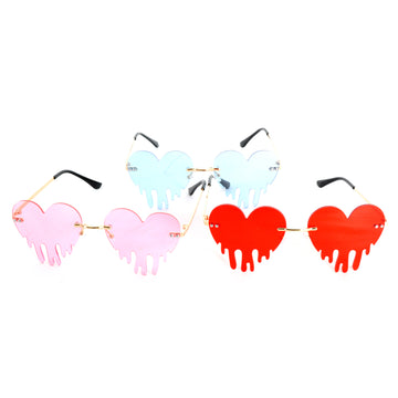 Perspex Drooping Hearts Party Glasses