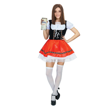 Adult Red Beer Maid Costume