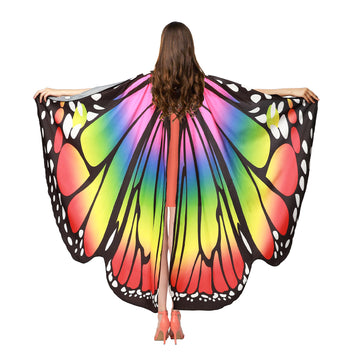 Adult Deluxe Rainbow Butterfly Wings Cape