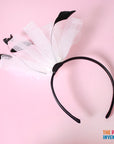 White Fascinator Headband with Feathers