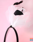 White Fascinator Headband with Feathers