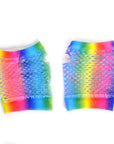 Rainbow Fishnet Gloves Short (Vertical Stripe)