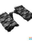 Short Fingerless Lace Gloves (Black)