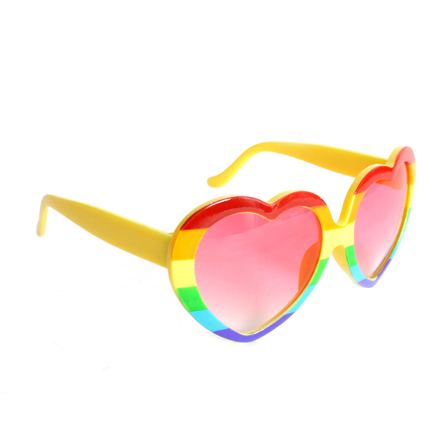 Rainbow Hearts Party Glasses