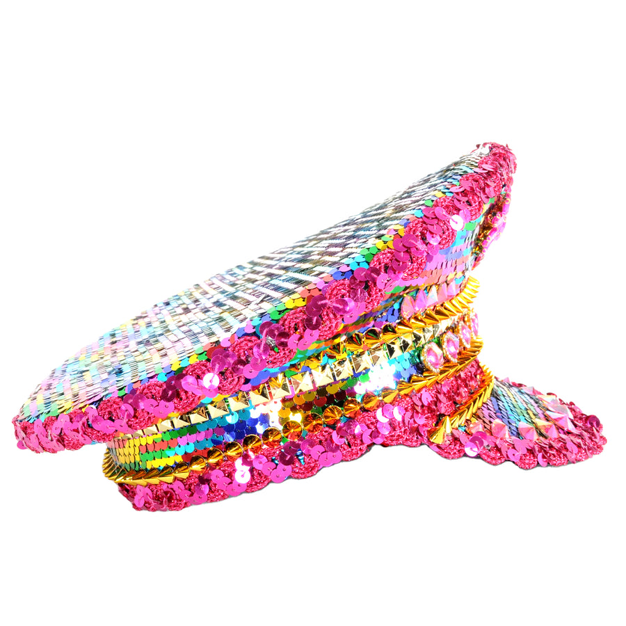 Deluxe Rainbow Studded Sequin Cap