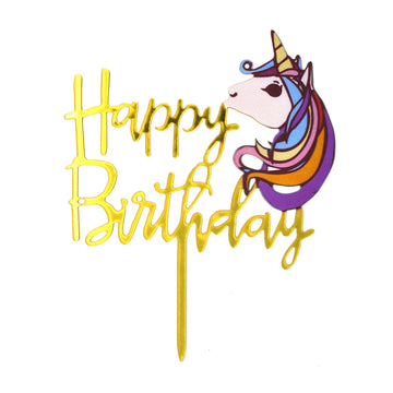 Happy Birthday Unicorn Cake Topper