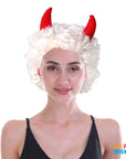 Short Wig with Devil Horns