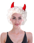 Short Wig with Devil Horns