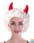 Short Wig with Devil Horns