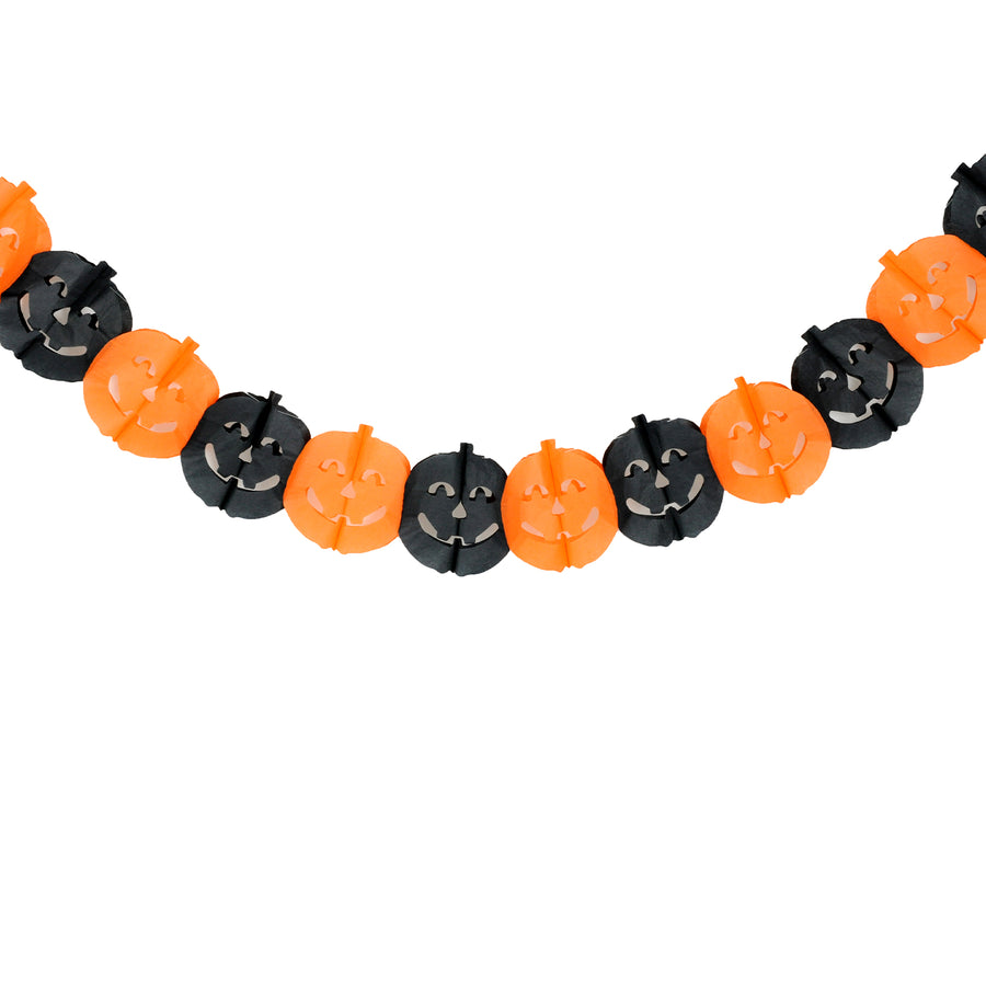 Black & Orange Paper Pumpkin Garland