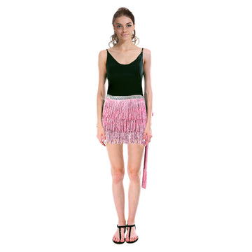 Fringe Skirt (Light Pink)