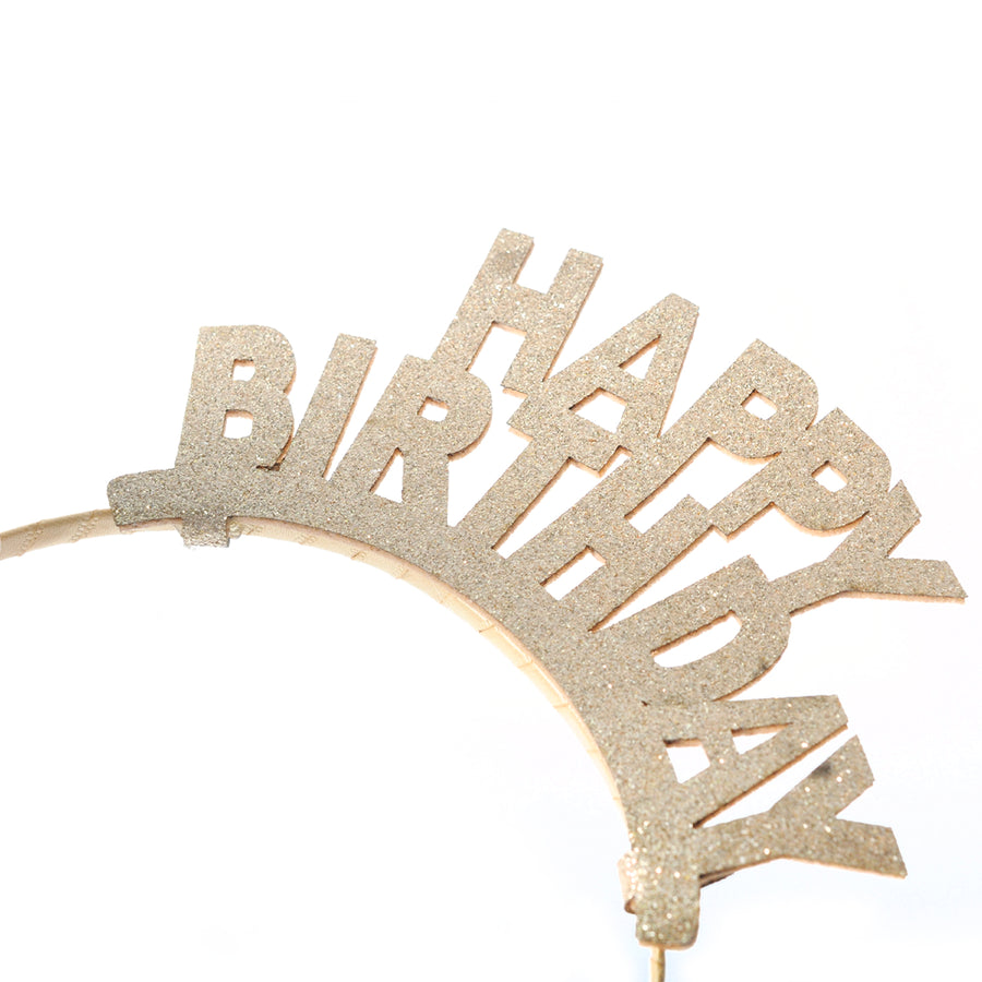 Happy Birthday Glitter Headband (Gold)