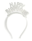 Happy Birthday Glitter Headband (Silver)