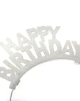 Happy Birthday Glitter Headband (Silver)
