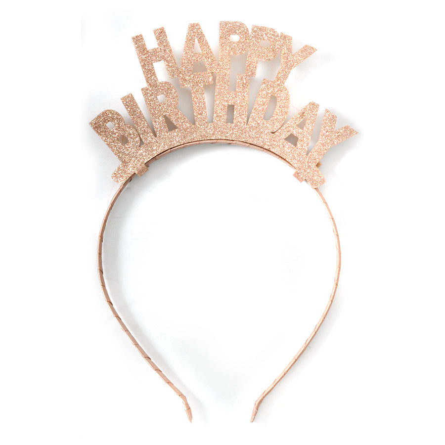 Happy Birthday Glitter Headband (Rose Gold)