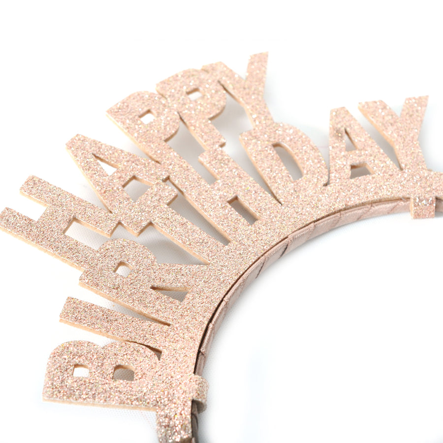 Happy Birthday Glitter Headband (Rose Gold)