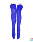 Blue Plain Over Knee Stockings