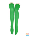 Green Plain Over Knee Stockings