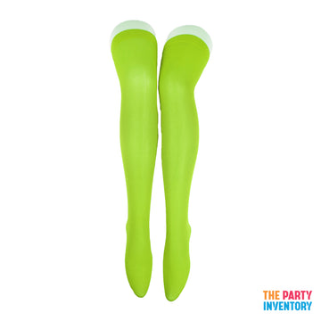 Light Green Plain Over Knee Stockings