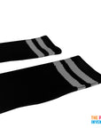 Black Sports Socks with Grey Stripe