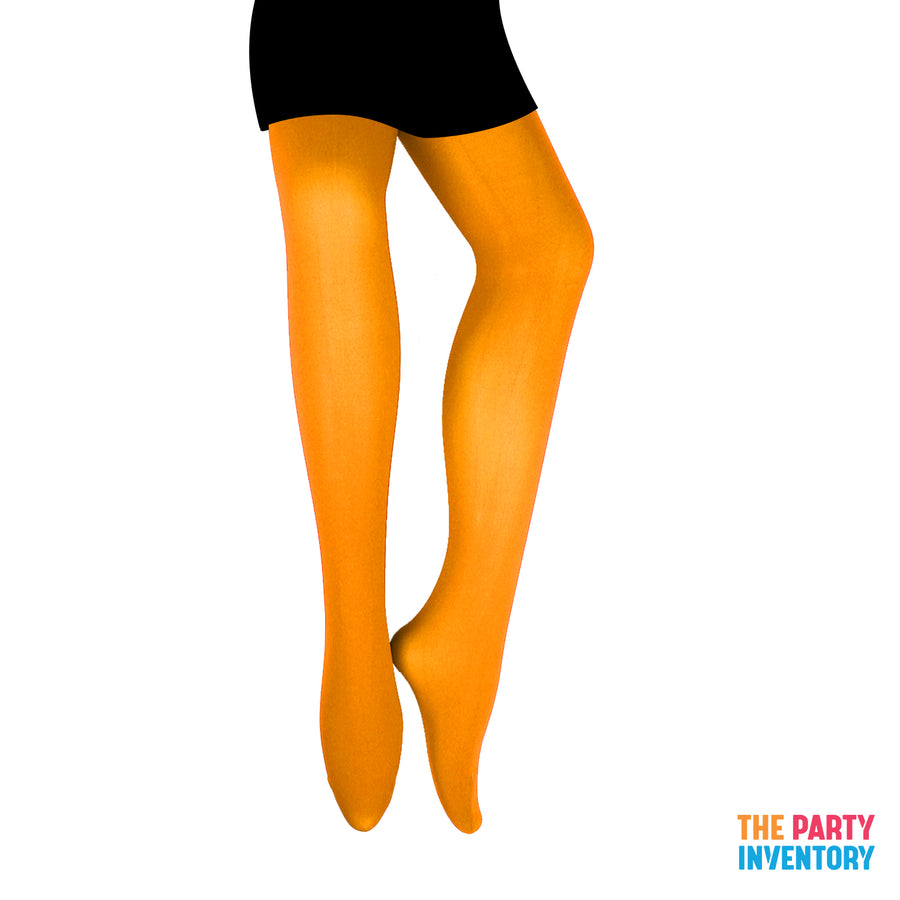 Orange Plain Pantyhose