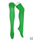 Green Plain Over Knee Stockings