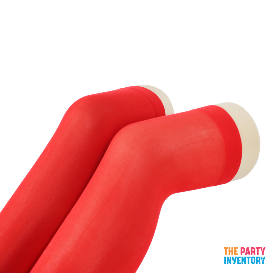 Red Plain Over Knee Stockings